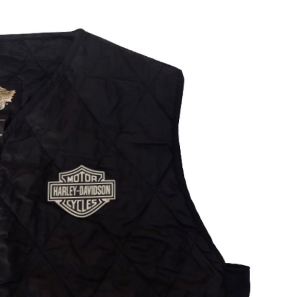 Men’s Harley Davidson Black Vest Riding Gear Quilt - Picture 10 of 12